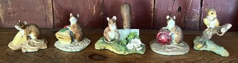 Holland Arts Crafts, Robarts Designs & Aynsley Mastercraft Mice Figurines - 5 Pieces