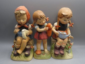 Hummel Inspired Girl Figurines - Lot Of 3