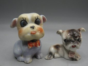 Ceramic Dogs - Lot Of 2/japan, Vintage