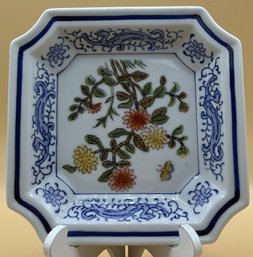 Andrea By Sadek 8721 Multi Colored Floral Square Clipped Corner Plates