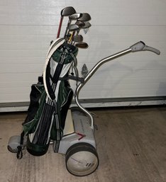 Club Runner Cart With Golf Bag & 10 Assorted Clubs