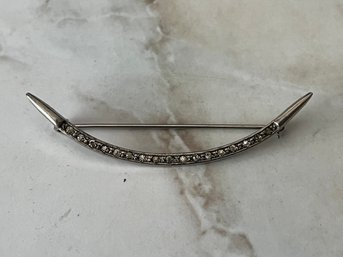 Sterling Silver Crescent Moon Brooch, 0.14 OZT