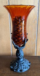 Rustic Deer Amber Decorative Vase