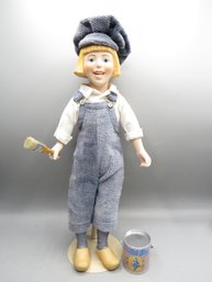 Franklin Heirloom Dolls 'Dutch Boy' Doll With Stand/1985