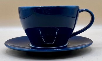2007 Starbucks Blue Leaf Tea Cup And Saucer