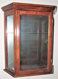 Display Wall Cabinet With 1 Glass Shelf & Mirror Back