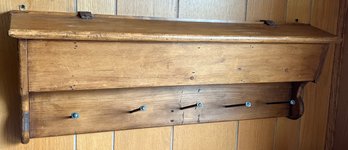 Primitive Vintage Storage Wall Coat Rack