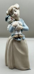 NAO By Lladro Spanish Porcelain Girl With Clown Doll 1985 Retired