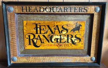 Texas Rangers Headquarters Wooden Sign