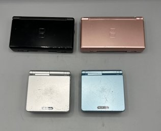 Nintendo DS Lite Black, Nintendo DS Lite Rose, Game Boy Advance SP Lite Blue, Game Boy Advance SP Silver