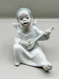 Lladro Porcelain Angel Playing Mandolin