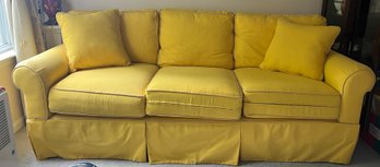 Bright Yellow 3 Cushion Sofa Made In USA