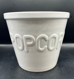 White Ceramic Popcorn Bucket Bowl