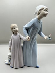 NAO By Lladro Porcelain Figurine Ninos Con Miedo #253