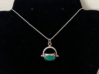 Sterling Silver Tri-stone Necklace, 0.36 OZT