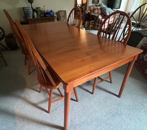 Farmhouse Dining Table With Drawer & 4 Chairs