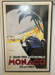 Grand Prix De Monaco 1933 French Vintage Racing Car Framed Print