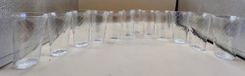 Clear Ribbed Glass Drinking Tumblers Set Of 12