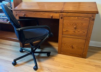 Antique Writers Desk With Rolling Chair