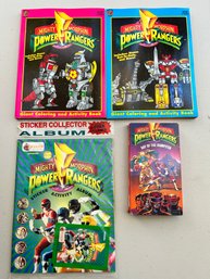 Power Rangers  Mighty Morphin Coloring Books, Day Of The Dumpster VHS & Sticker Collector Album, 4 Piece Lot