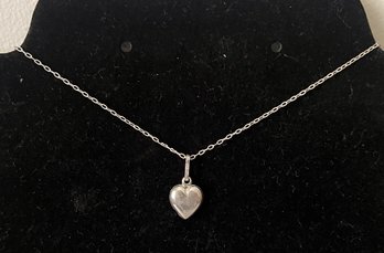 Sterling Silver Heart Locket Necklace, 15 Inches, 0.06 OZT