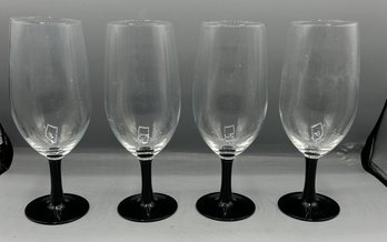Luminarc France Domino Black Crystal Iced Beverage/wine Cooler Glasses 16oz, Set Of 6