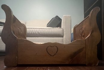 Wooden Doll Sleigh Bed