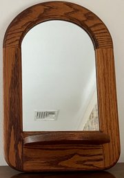 Wood Wall Mirror With Shelf