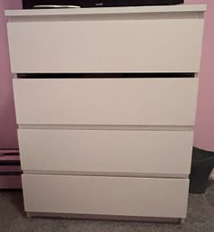 White 4 Drawer Wood Dresser