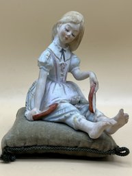 Lenwile Ardalt Hand Painted Ballerina Girl Figurines On Velvet Pillow