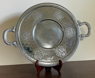 Silver Plated Hammered Serving Tray