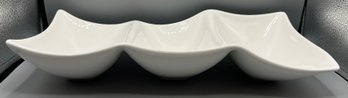 Porcelain Divided Three Serving Tray Made In Portugal