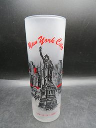 New York Landmarks Frosted Souvenir Glass
