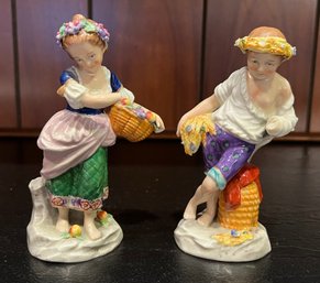 Sitzendorf Porcelain Figurines - 2 Pieces