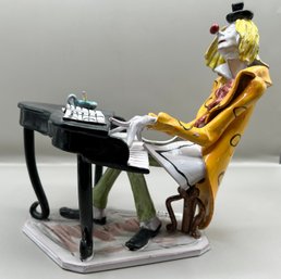 Vintage Dino Bencini Porcelain Clown Piano Player Signed Italy