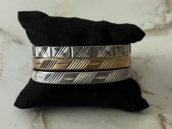 Vintage Costume Bangle Bracelets, 3 Pieces