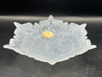 Murano Glassware Italy White Swirl Bowl