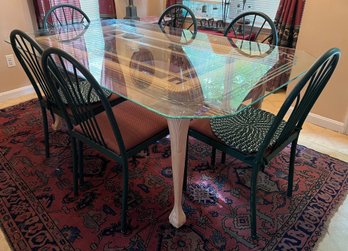 Glass Top Dining Room Table With 6 Chairs