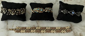 Vintage Costume Bracelets, 4 Pieces