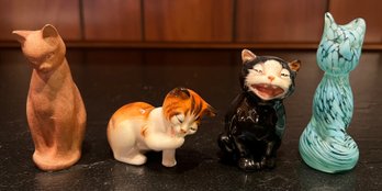 Assorted Cat Figurines - 4 Pieces