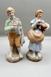 Occupied Japan Bisque Figurines, Lot Of 2