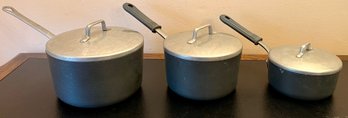 Magnalite Sauce Pans With Lids 1QT, 2QT, 3QT - 3 Piece Lot