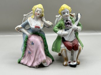 Occupied Japan Victorian Porcelain Figurines, Lot Of 2