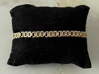 14KT Gold Box Link Bracelet, 6.0 Grams