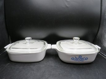 Corning Ware 1 Quart Baking Dishes With Glass Lids - Set Of 2