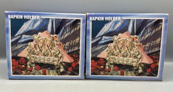 Floral Design Napkin Holders - 2 Pieces