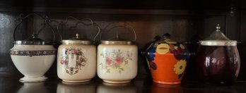 Assorted Biscuit Barrel Lot- 5 Pieces