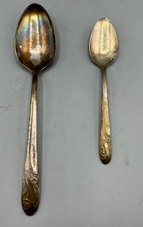 Holmes And Edwards Serving Spoon And Teaspoon, 2 Piece Lot