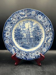 Staffordshire England Independence Hall Dinner Plate