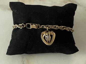 Vintage Heart Shaped Cage Charm Bracelet